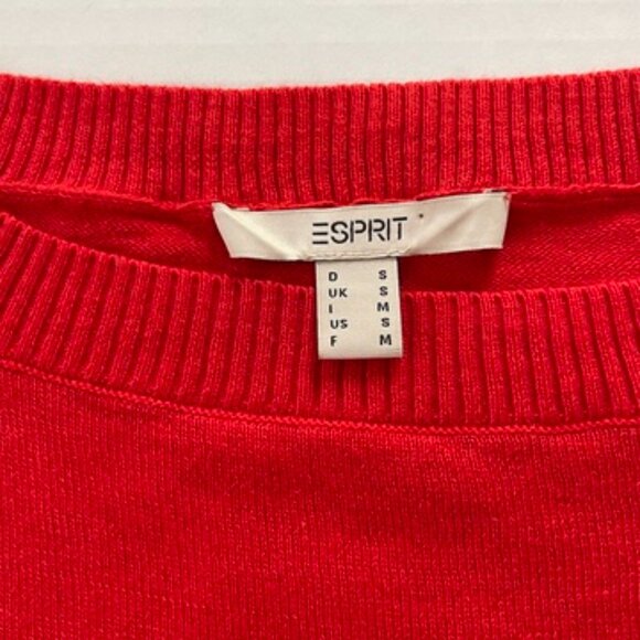 Esprit oversize soft red crop sweater top with tie string size US Small - Picture 6 of 8